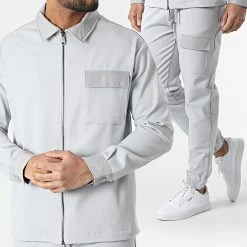 Ensemble Veste Jogging KL-2031 Gris Clair de ADJ