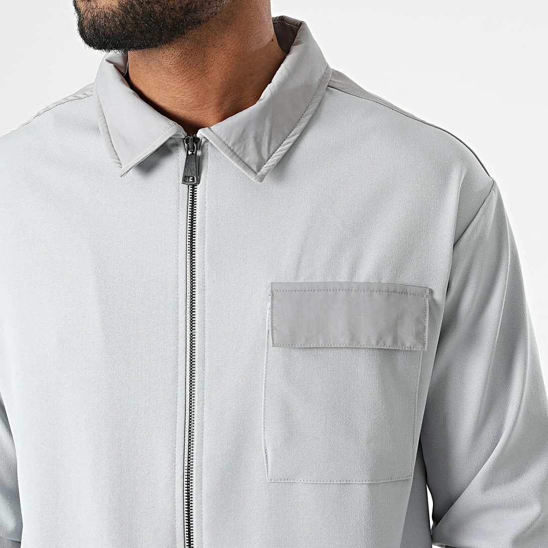 Ensemble Veste Jogging KL-2031 Gris Clair de ADJ 4 Ensemble Veste Jogging KL-2031 Gris Clair de ADJ – Image 2