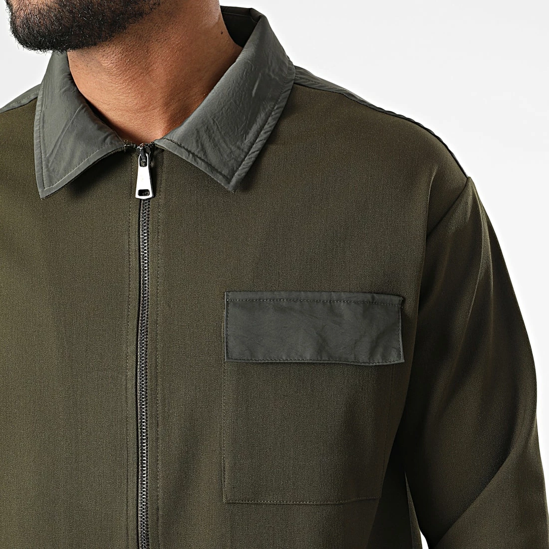 Ensemble Veste Jogging KL-2031 Vert Kaki de ADJ 4 Ensemble Veste Jogging KL-2031 Vert Kaki de ADJ – Image 2