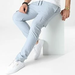 Pantalon Cargo KL-2043 Bleu Clair de ADJ -ADJ Soldes classic series 305309 KL 2043 ZEN BLUE 20220222T155315 03