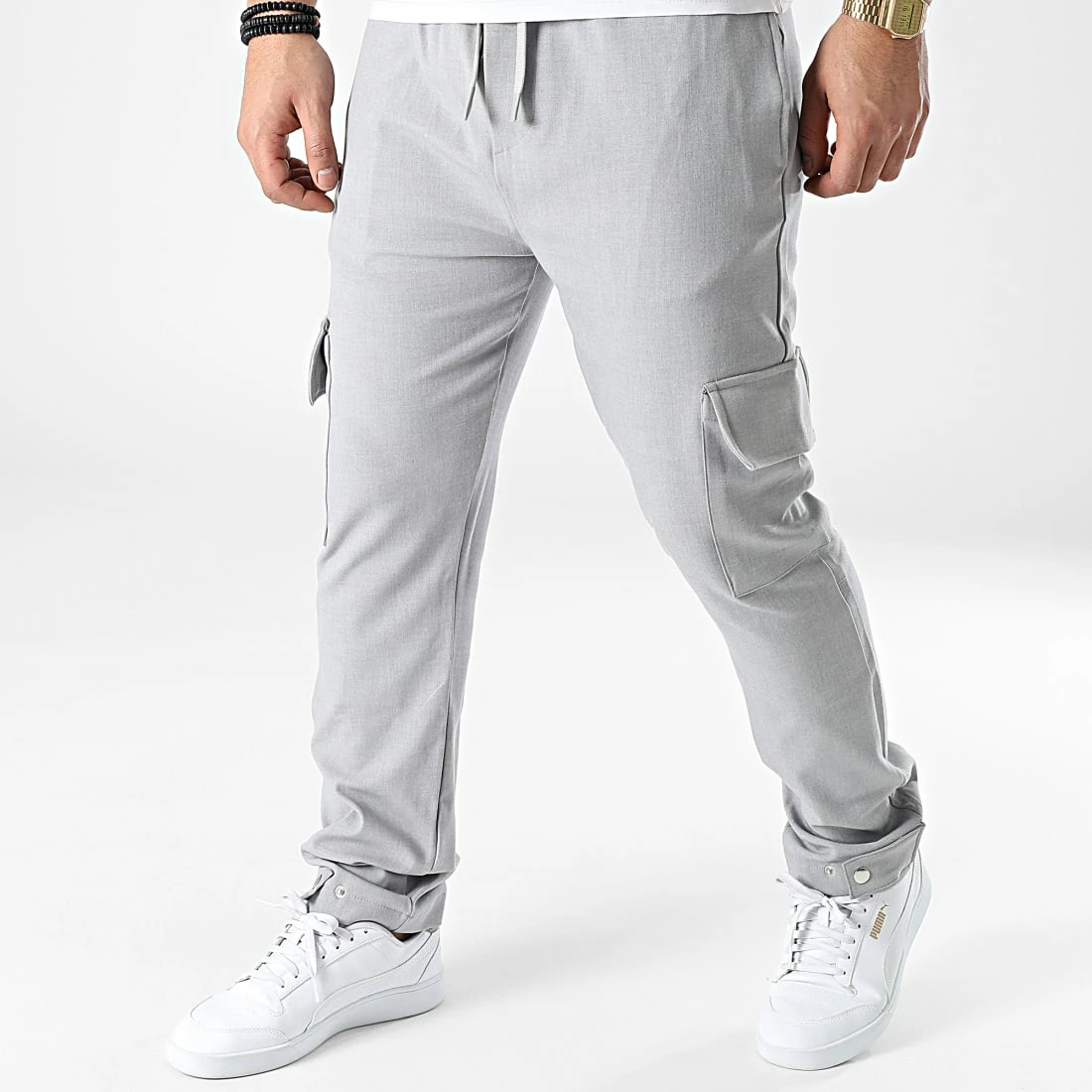 Pantalon Cargo KL-2043 Gris Clair de ADJ 3 Pantalon Cargo KL-2043 Gris Clair de ADJ