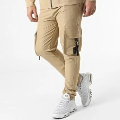 Ensemble Veste Zippée Et Jogger Pant KL-2012 Beige de ADJ -ADJ Soldes classic series 305850 KL 2012 BEIGE 20220225T145831 04