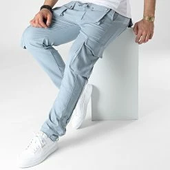 Pantalon Cargo KL-2047 Bleu Clair de ADJ -ADJ Soldes classic series 307615 KL 2047 ZENBLUE 20220308T140456 03