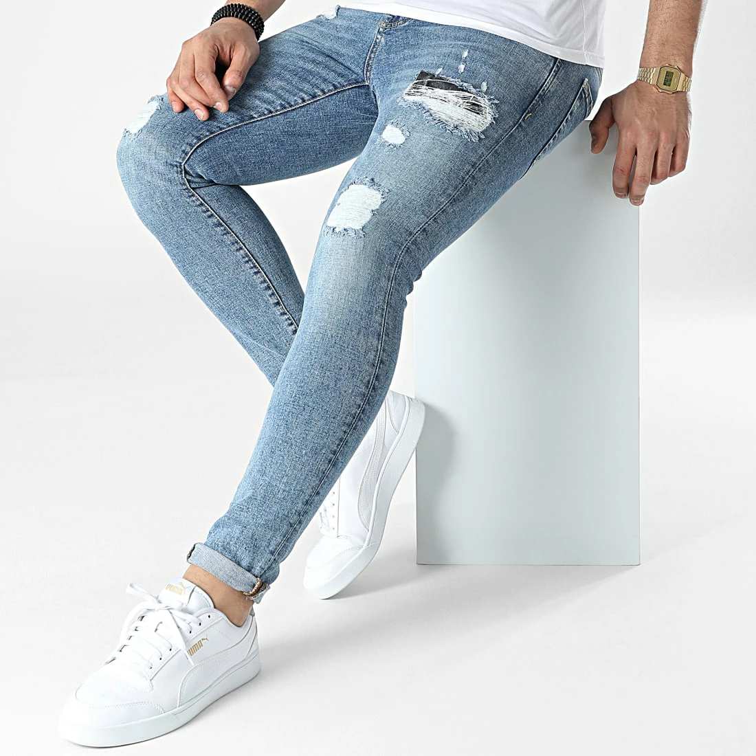 Jean Slim 20052 Bleu Denim de ADJ 5 Jean Slim 20052 Bleu Denim de ADJ – Image 3