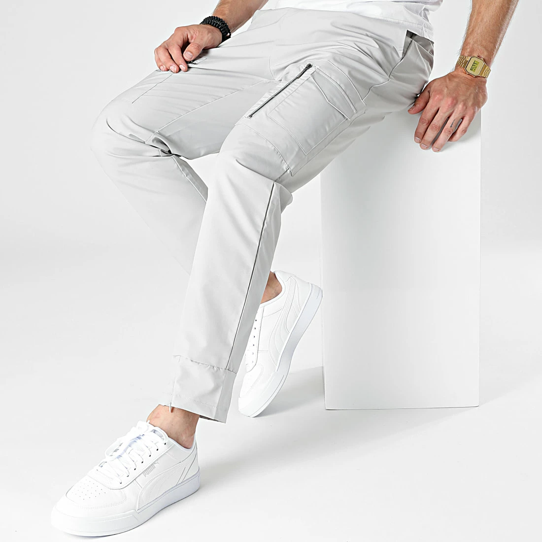 Pantalon Cargo KL-2080 Gris de ADJ 5 Pantalon Cargo KL-2080 Gris de ADJ – Image 3